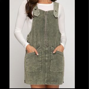 She + Sky Jenna Corduroy Jumper Dress Small